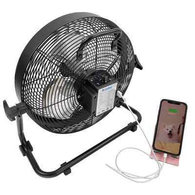 Le plancher industriel de KCoolVent K12DF évente la recharge 12inch portatif de C.C jaune/noire